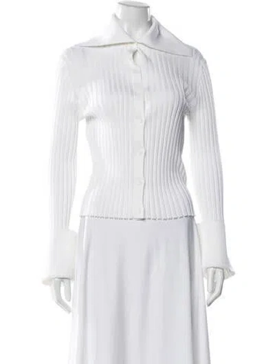 Pre-owned Loewe 2023 Anagram Button-up Top In White