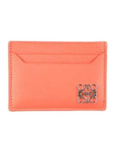 Pre-owned Loewe 2023 Anagram Card Holder W/ Tags In Orange