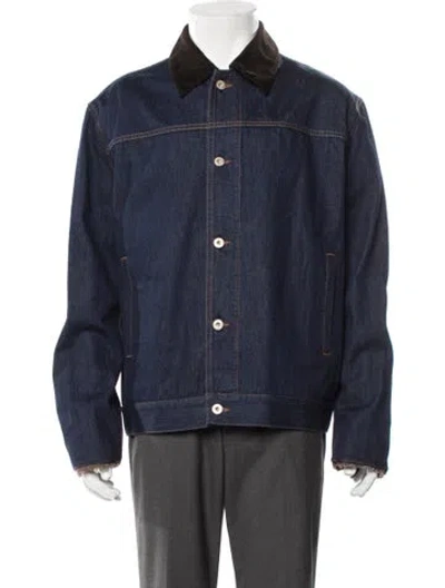 Pre-owned Loewe 2023 Anagram Denim Jacket In Blue