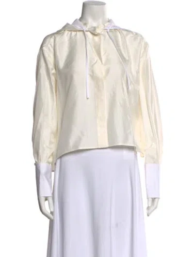 Pre-owned Loewe 2023 Anagram Hooded Blouse In Neutral
