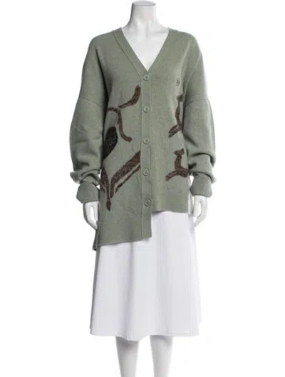 Pre-owned Loewe 2023 Anagram Sweater In Green