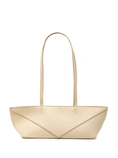 Pre-owned Loewe 2023 Calfskin Cropped Puzzle Fold Shoulder Bag In Brown