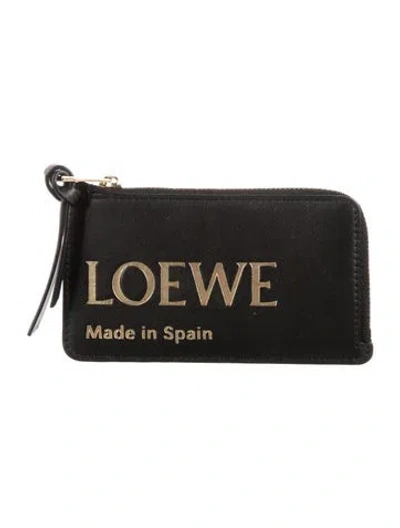 Pre-owned Loewe 2023 Coin Card Pouch Wallet In Black