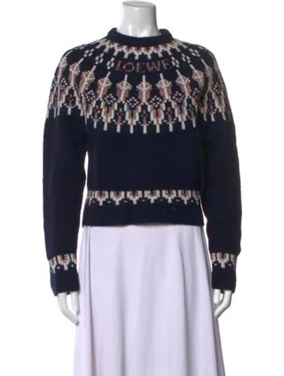 Pre-owned Loewe 2023 Fair Isle Sweater In Blue