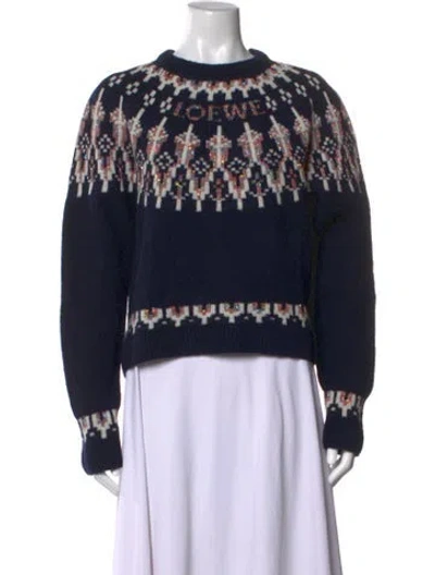 Pre-owned Loewe 2023 Fair Isle Sweater In Blue