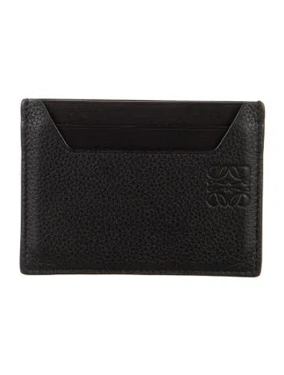 Pre-owned Loewe 2023 Leather Card Holder In Black