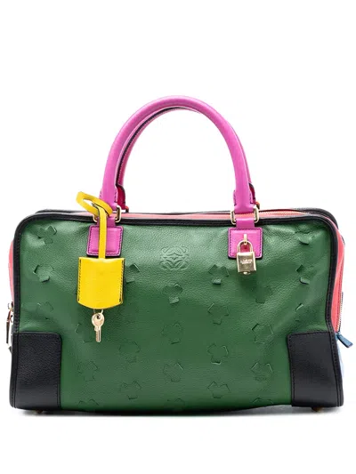 Pre-owned Loewe 2023 Limited Edition Leather Amazona 36 Handbag In Green