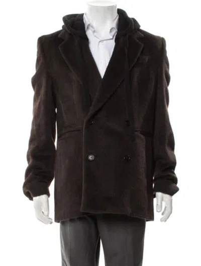 Pre-owned Loewe 2023 Llama Peacoat In Brown