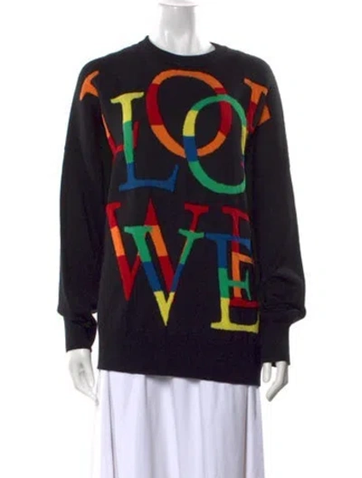 Pre-owned Loewe 2023 'love' Jacquard Oversize Sweater In Black