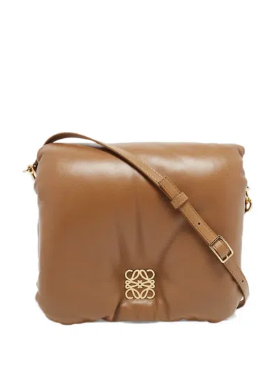 Pre-owned Loewe 2023 Medium Puffer Goya Shoulder Bag In Brown