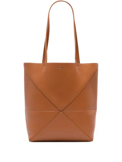 Pre-owned Loewe 2023 Medium Shiny Calfskin Puzzle Fold Tote Bag