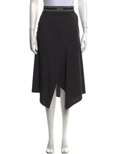 Pre-owned Loewe 2023 Midi Length Skirt In Grey