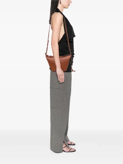 Pre-owned Loewe 2023 Mini Leather Hammock Hobo Satchel In Brown