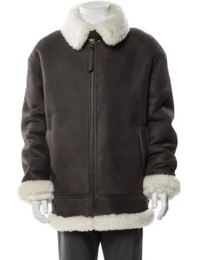 Pre-owned Loewe 2023 Shearling Puffer Coat W/ Tags In Gray