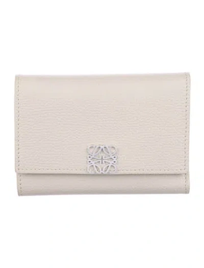 Pre-owned Loewe 2023 Signature Logo Compact Wallet In Gray