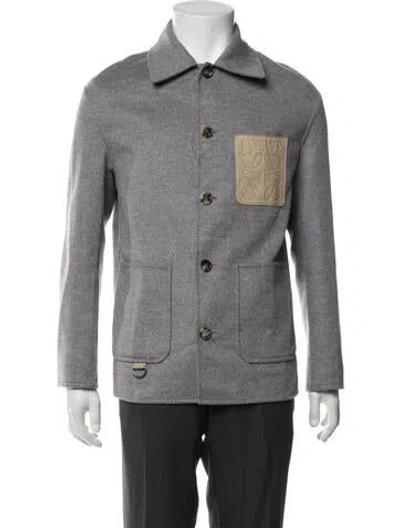 Pre-owned Loewe 2023 Signature Logo Jacket In Grey