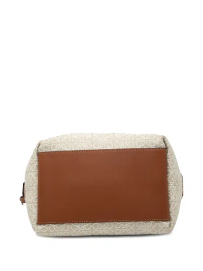 Pre-owned Loewe 2023 Small Anagram Jacquard Cubi Bag Handbag In Brown