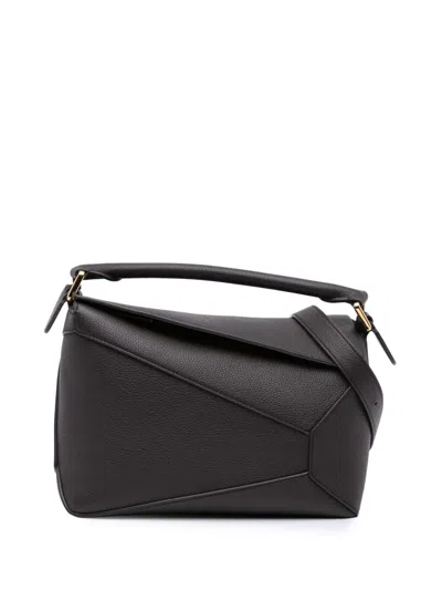 Pre-owned Loewe 2023 Small Calfskin Puzzle Edge Satchel In Gray
