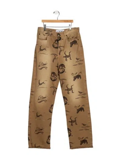 Pre-owned Loewe 2023 Straight Leg Jeans In Brown