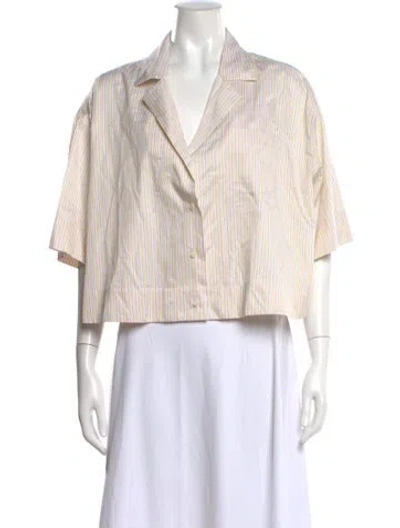 Pre-owned Loewe 2023 Striped Button-up Top In Yellow