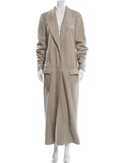 Pre-owned Loewe 2023 Suede Coat In Neutral