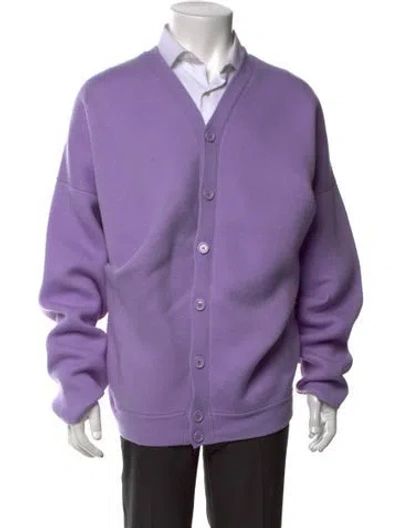 Pre-owned Loewe 2023 Wool Cardigan In Purple