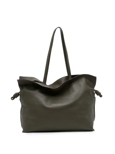 Pre-owned Loewe 2023 Xl Calfskin Flamenco Knot Tote Bag In Brown