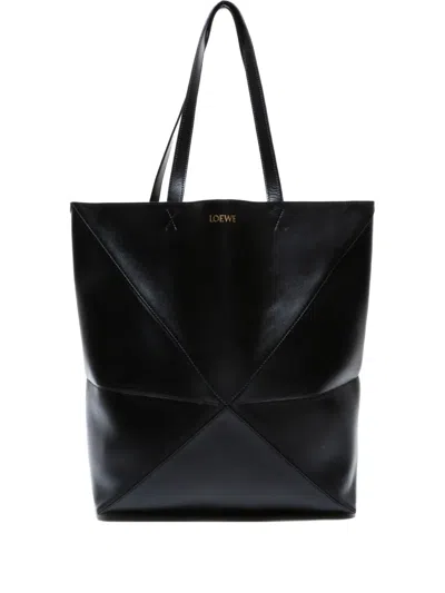 Pre-owned Loewe 2024-2025 Puzzle Fold Tote Bag In Black