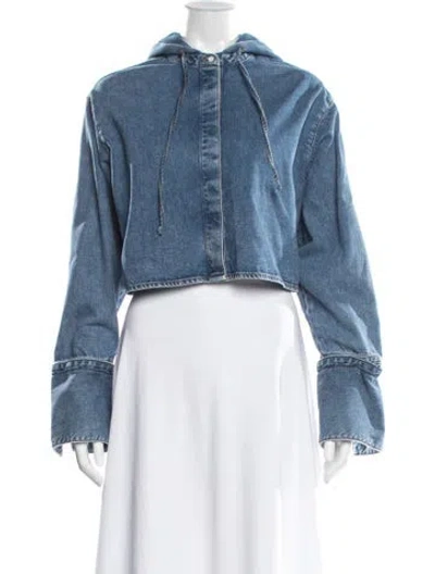 Pre-owned Loewe 2024 Anagram Denim Jacket In Blue