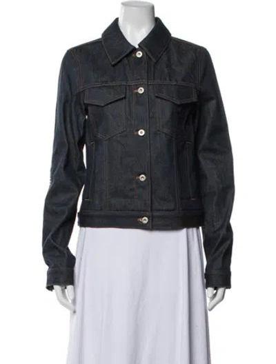 Pre-owned Loewe 2024 Anagram Denim Jacket In Blue
