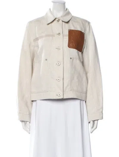 Pre-owned Loewe 2024 Anagram Jacket In Neutrals