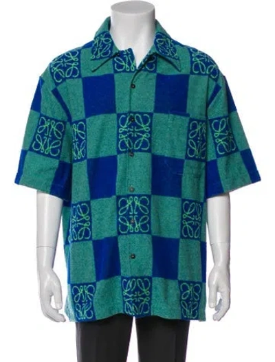 Pre-owned Loewe 2024 Anagram Shirt In Blue