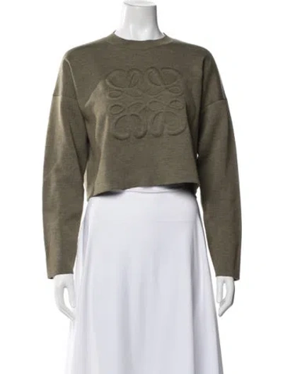 Pre-owned Loewe 2024 Anagram Sweater W/ Tags In Green