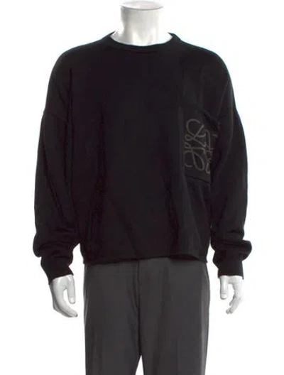 Pre-owned Loewe 2024 Anagram Sweatshirt In Black