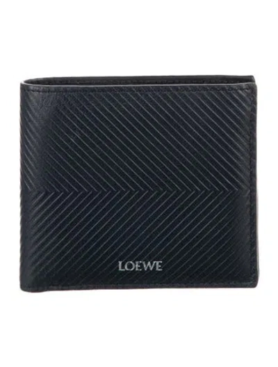 Pre-owned Loewe 2024 Calfskin Bifold Wallet In Blue