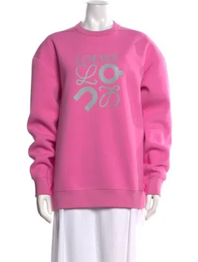 Pre-owned Loewe 2024 Graphic Print Sweatshirt W/ Tags In Pink