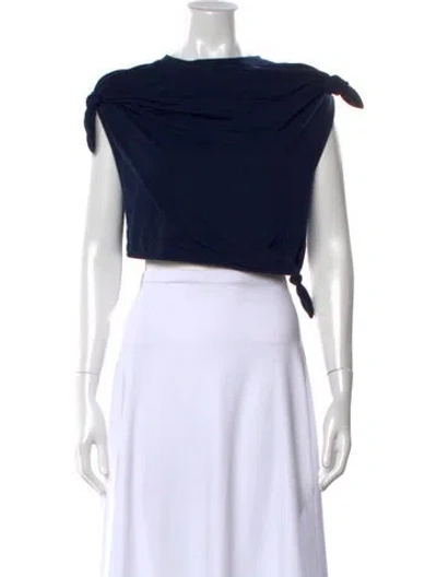 Pre-owned Loewe 2024 Knot Anagram Crop Top In Blue