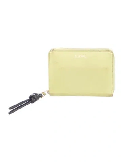 Pre-owned Loewe 2024 Knot Zip Around Compact Wallet Wallet In Green