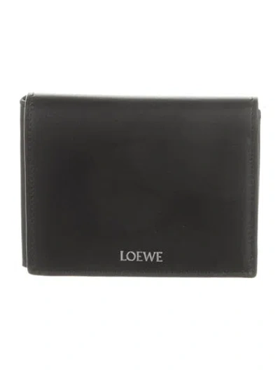 Pre-owned Loewe 2024 Leather Bifold Wallet In Black