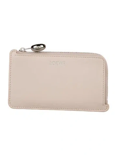 Pre-owned Loewe 2024 Leather Card Holder In Pink