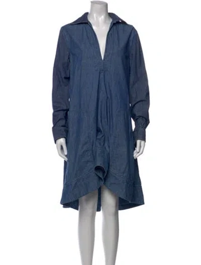 Pre-owned Loewe 2024 Midi Length Dress In Blue