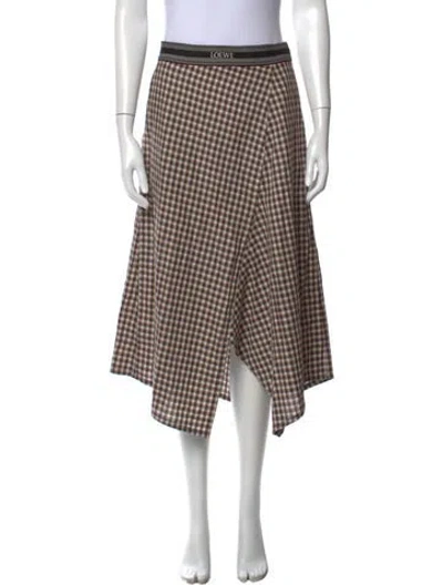 Pre-owned Loewe 2024 Midi Length Skirt In Brown
