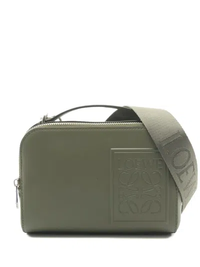 Pre-owned Loewe 2024 Mini Satin Calfskin Anagram Camera Bag Satchel In Brown