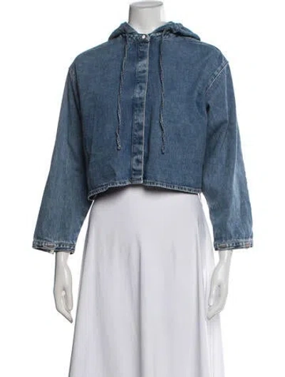 Pre-owned Loewe 2024 Patterned Denim Jacket In Blue