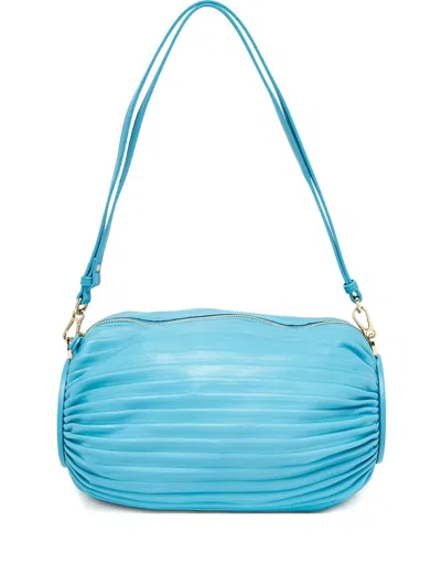 Pre-owned Loewe 2024 Pleated Leather Shoulder Bag In Blue