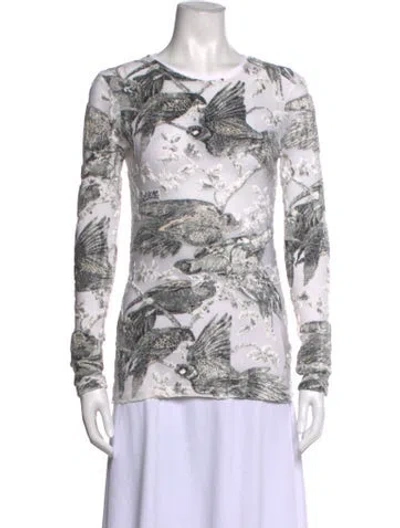 Pre-owned Loewe 2024 Printed Top In Grey/white