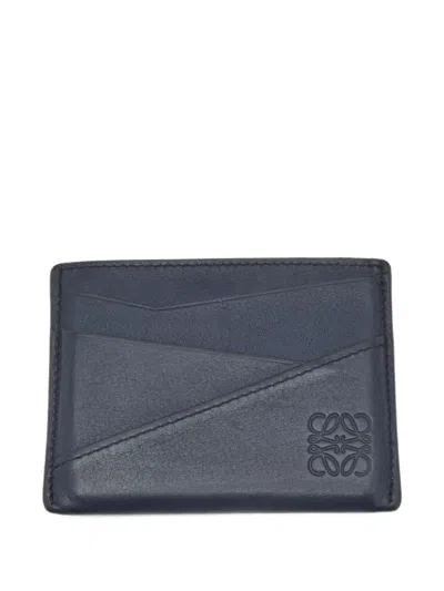 Pre-owned Loewe 2024 Puzzle Card Holder In Blue