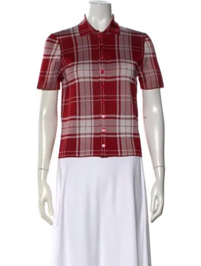 Pre-owned Loewe 2024 Silk Polo In Red