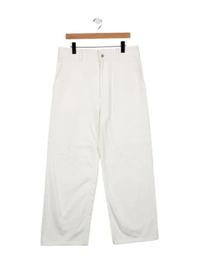 Pre-owned Loewe 2024 Wide Leg Jeans In White