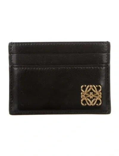 Pre-owned Loewe 2025 Anagram Card Holder In Black